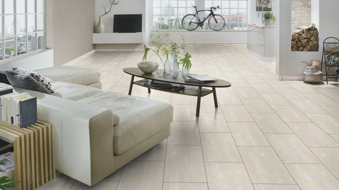 Made in Germany Fliese Schiefer weiß Laminat