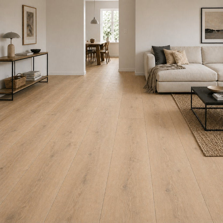Klick Laminat Kronoflooring Long Island Oak XL Hell 8 mm - Reud Bodenarena