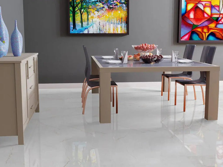 Falquon Stone 2.0 Fliesenoptik Hochglanz Marmorata Chiara Laminat