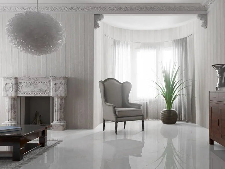 Falquon Stone 2.0 Fliesenoptik Hochglanz Marmorata Chiara Laminat