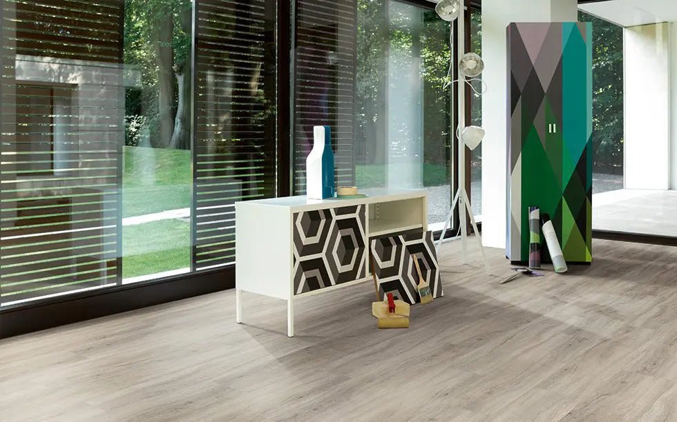 Parador Basic 30 Eiche pastellgrau Vinylboden HDF-Träger mit Trittschalldämmung