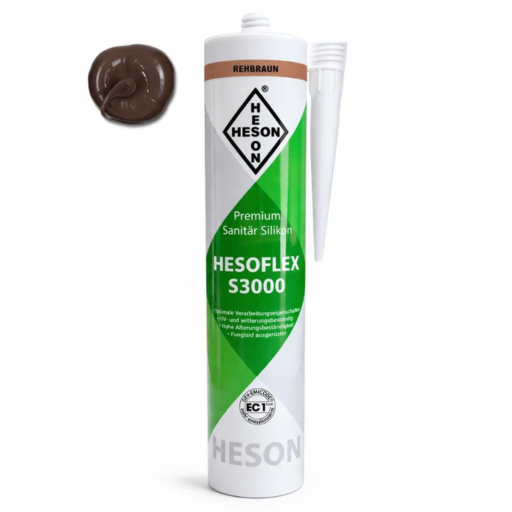 Sanitär Silikon HESOFLEX S 3000 - Rehbraun A14 310 ml - Reud Bodenarena