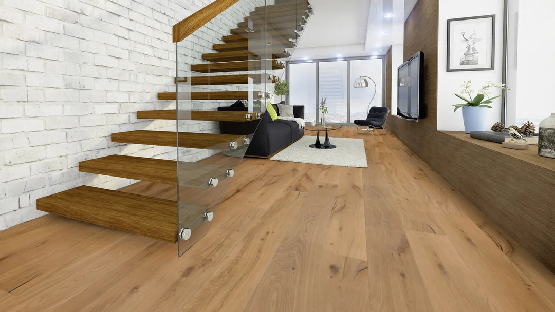 Schlossdiele Haon Eiche XXL rustikal gefast gebürstet natur geölt Landhausdiele Fertigparkett Klick