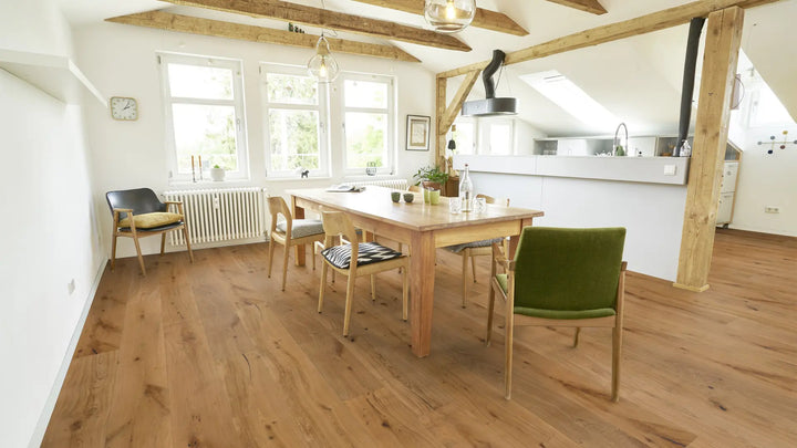 Schlossdiele Haon Eiche XXL rustikal gefast gebürstet natur geölt Landhausdiele Fertigparkett Klick