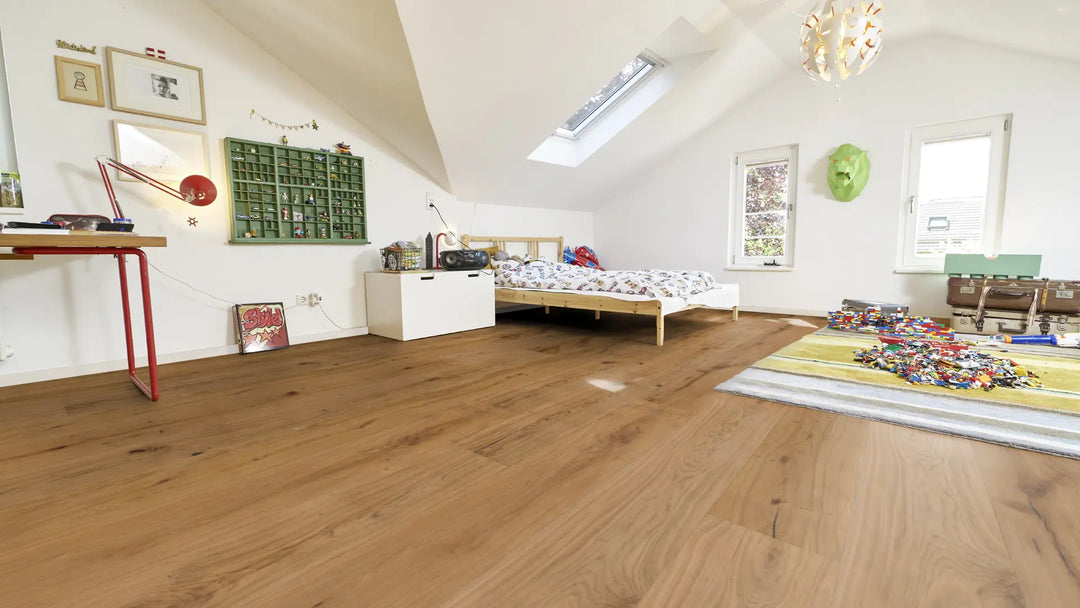 Schlossdiele Haon Eiche XXL rustikal gefast gebürstet natur geölt Landhausdiele Fertigparkett Klick