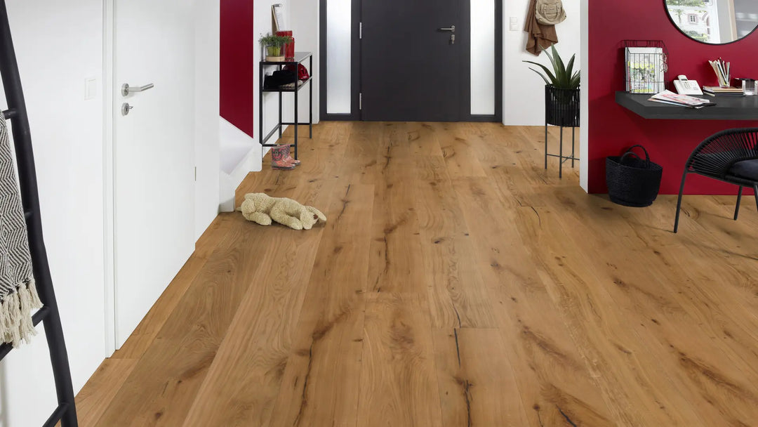 Schlossdiele Haon Eiche XXL rustikal gefast gebürstet natur geölt Landhausdiele Fertigparkett Klick