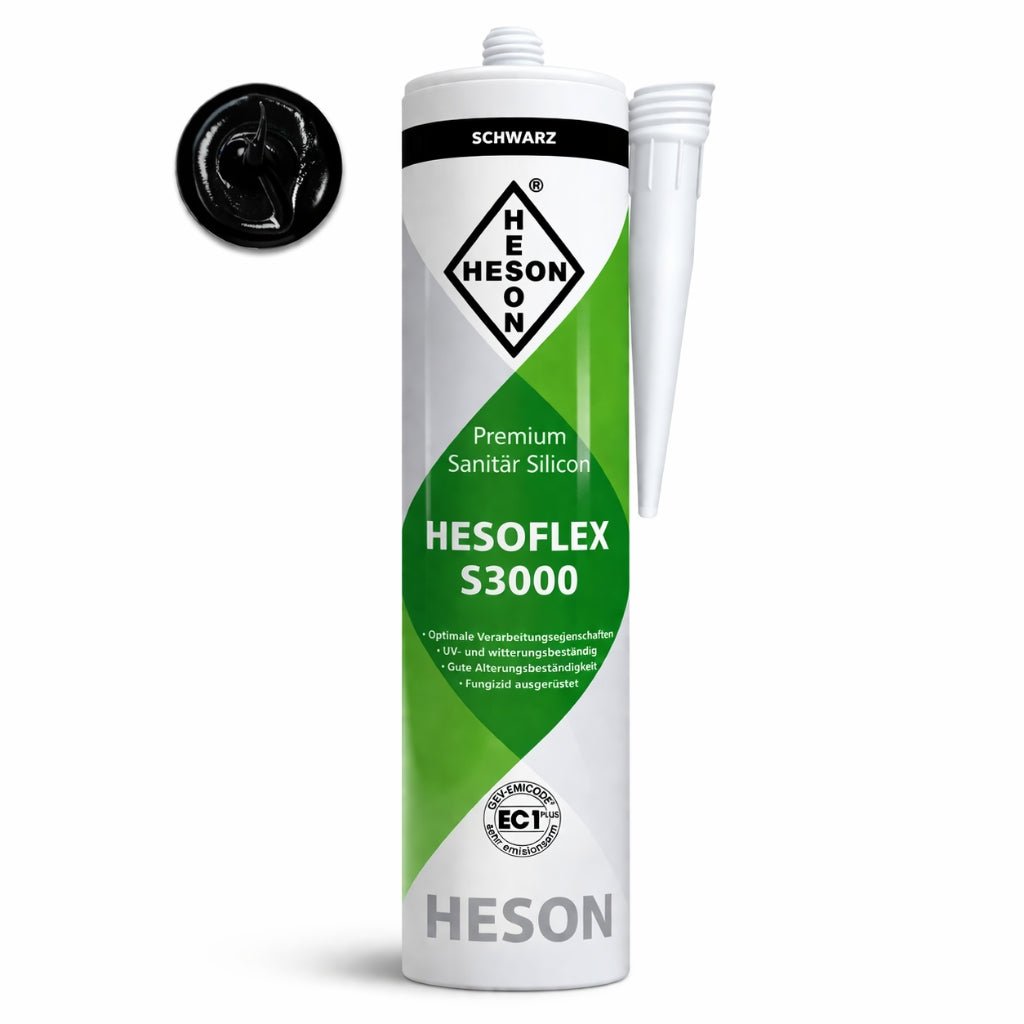 Sanitär Silikon HESOFLEX S 3000 - Schwarz A35 310 ml - Reud Bodenarena