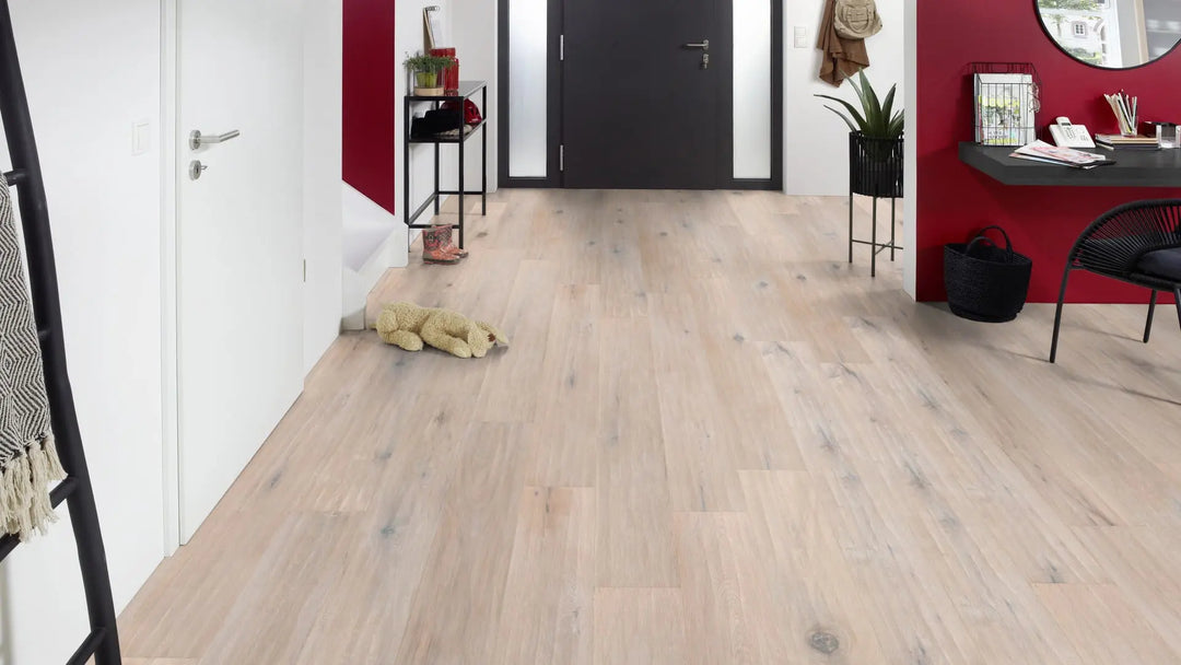 Arktis Eiche rustikal gefast handgehobelt weiss geölt Landhausdiele Fertigparkett