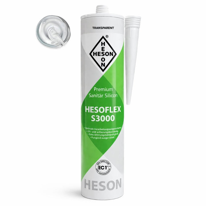 Sanitär Silikon HESOFLEX S 3000 - Transparent A10 310 ml - Reud Bodenarena