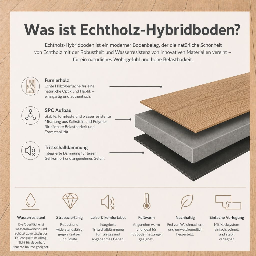 Klick Vinyl Hybrid Eiche Natur geölt Living Champagne SPC - Reud Bodenarena