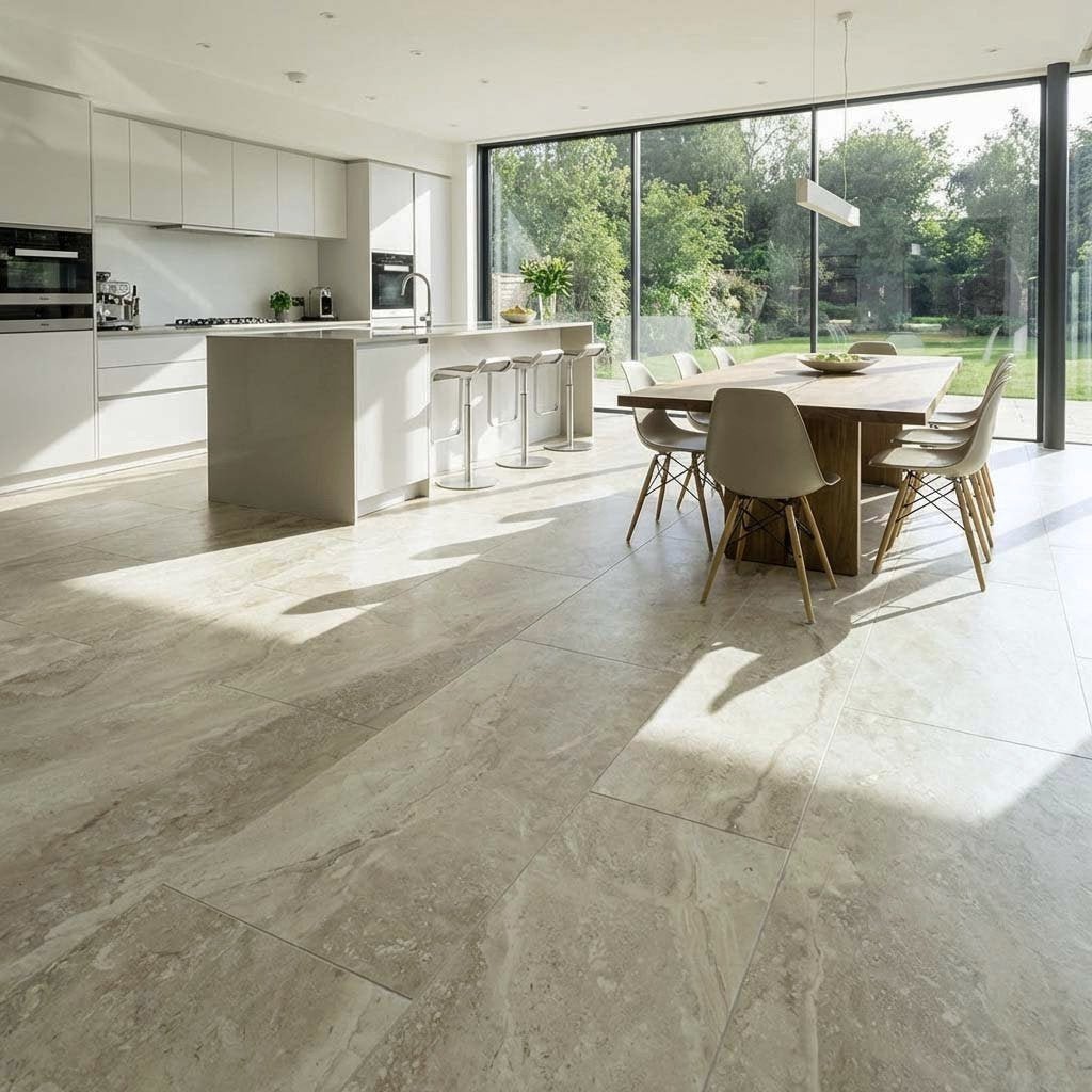 VinyRock XL Gloss Abu Dhabi Botticino Hochglanz - Marmoroptik - Reud Bodenarena