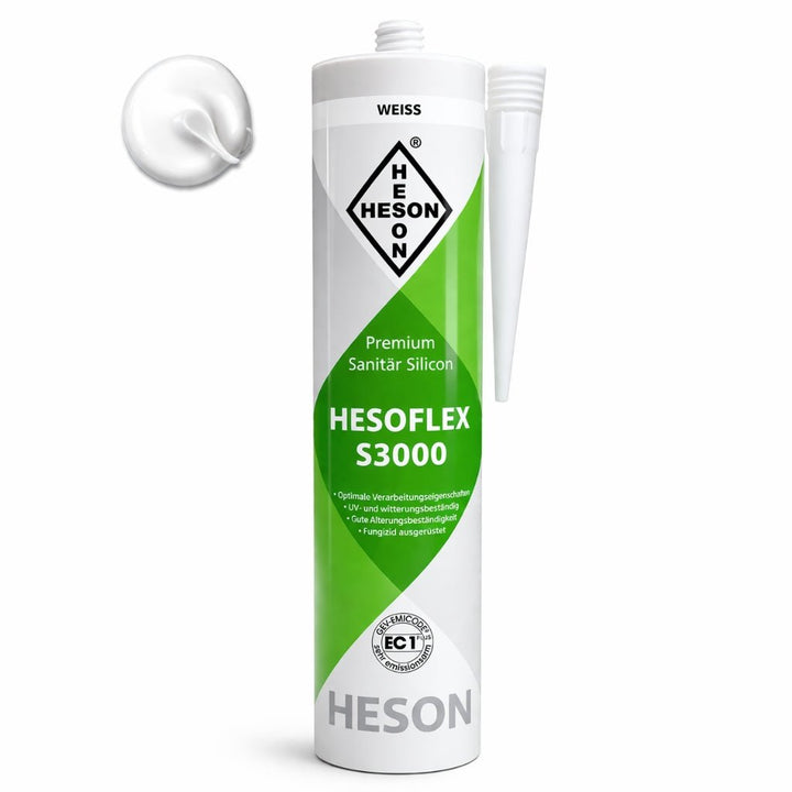Sanitär Silikon HESOFLEX S 3000 - Weiß A28 310 ml - Reud Bodenarena