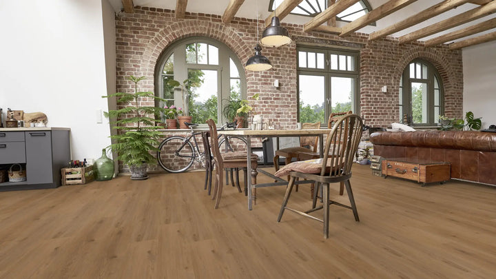 X-Citing Eiche Ambience Chocolate SPC mit integrierte Trittschalldämmung Vinylboden Click