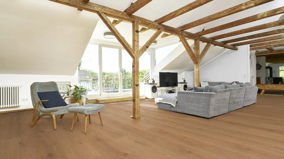 X-Citing Eiche Ambience Coffee SPC mit integrierte Trittschalldämmung Vinylboden Click