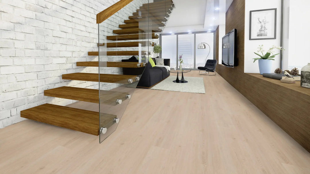 X-Citing Eiche Ambience Milk SPC mit integrierte Trittschalldämmung Vinylboden Click