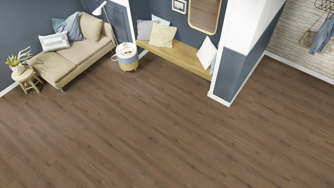 X-Citing Eiche Rustic Dark SPC mit integrierte Trittschalldämmung Vinylboden Click