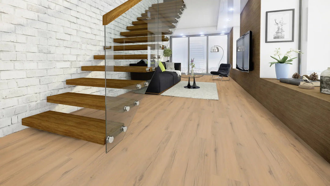 X-Citing Eiche Rustic beige SPC mit integrierte Trittschalldämmung Vinylboden Click