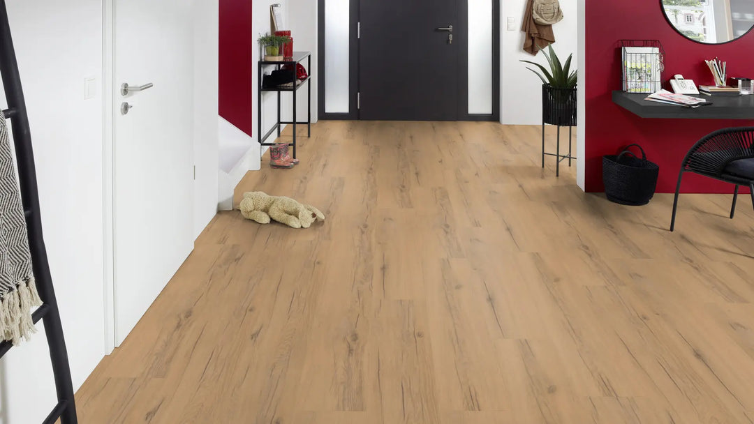 X-Citing Eiche Rustic beige SPC mit integrierte Trittschalldämmung Vinylboden Click