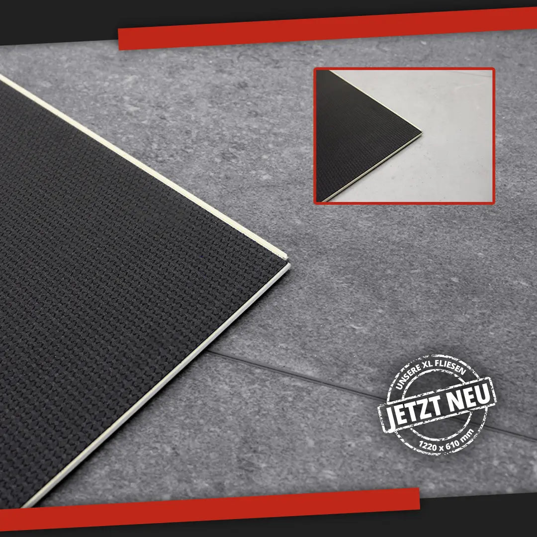 Decoflooring Fliese XXL Grey Concrete mit Trittschalldämmung Vinylboden Klick
