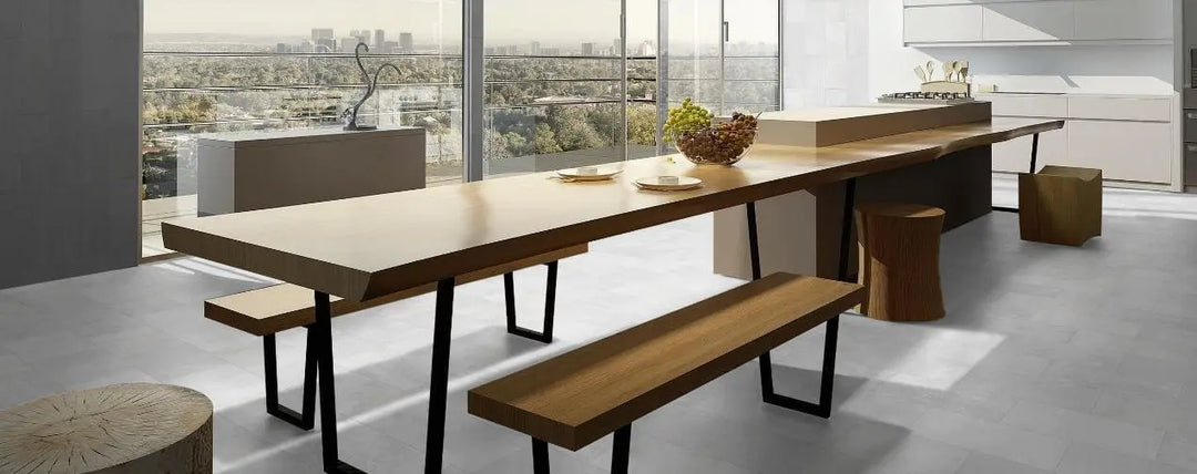 Visiogrande Fliesenoptik Fliessestrich weiss - Infinity Arktis Laminat