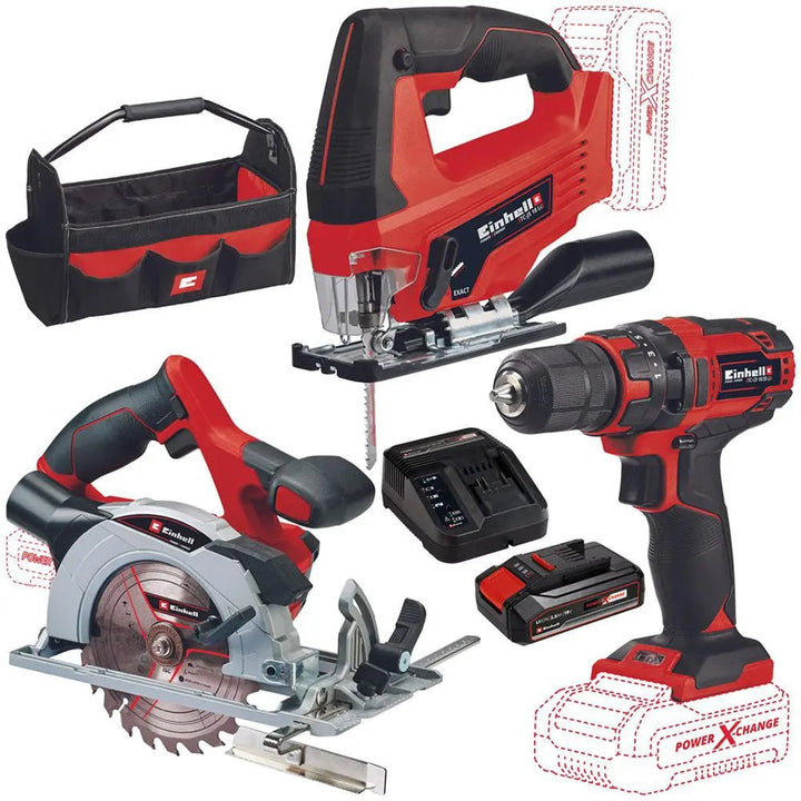 Einhell Li Kit Maschinen-Set 18V Li-Ion Akku + Schnellladegerät