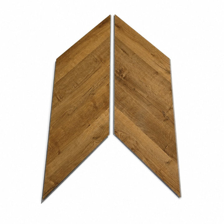 Chevron Designboden Neuschwanstein – Detailaufnahme Parkettdielen im Herringbone-Muster