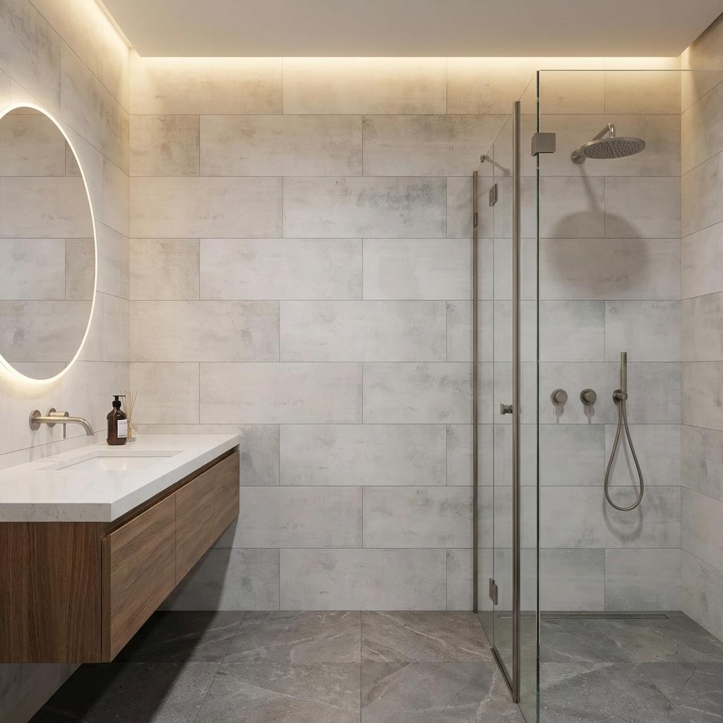 Designbelag NEO Vario Bianco für Boden und Wand Großformat