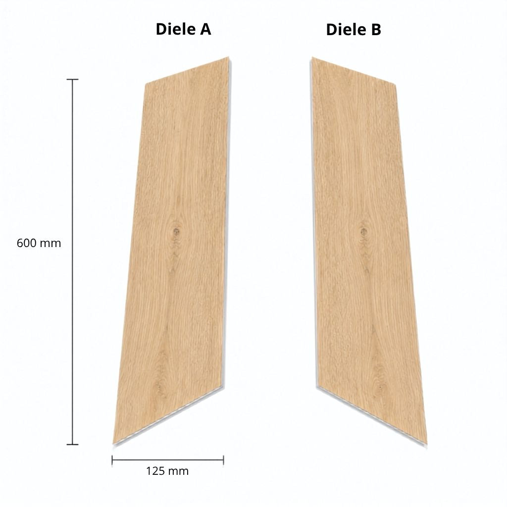 Klick Vinyl Chevron Eiche Sahara: Diele A und B im Format 600 x 125 mm – Reud Bodenarena 