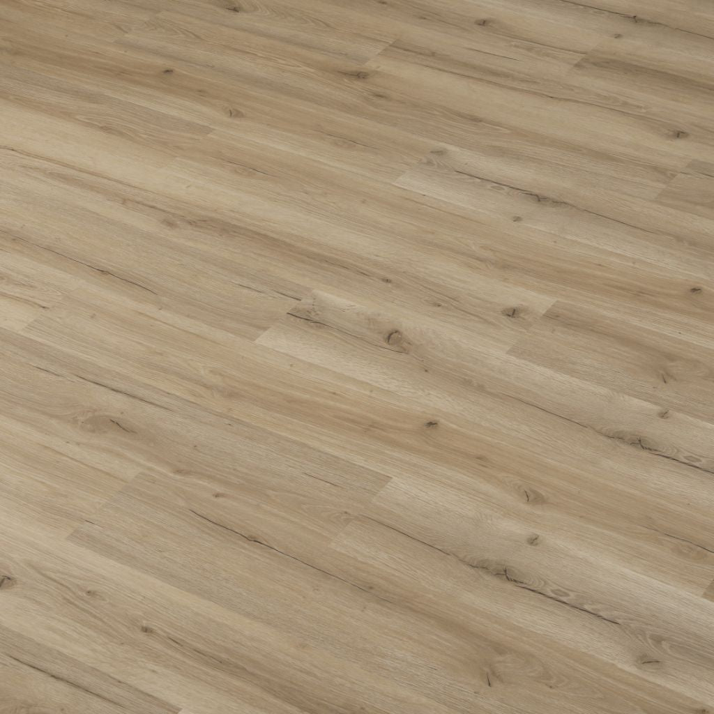 Verlegte Dielen von Klick Vinyl Eiche Dolo in warmem Beige mit lebendiger Maserung von Reud Bodenarena