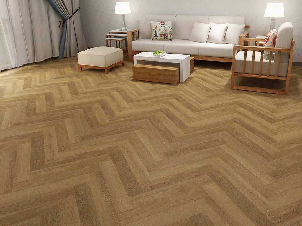 Check One Premium Herringbone 2072H Alteno Eiche inkl. Trittschalldämmung Vinylboden - Reud Bodenarena
