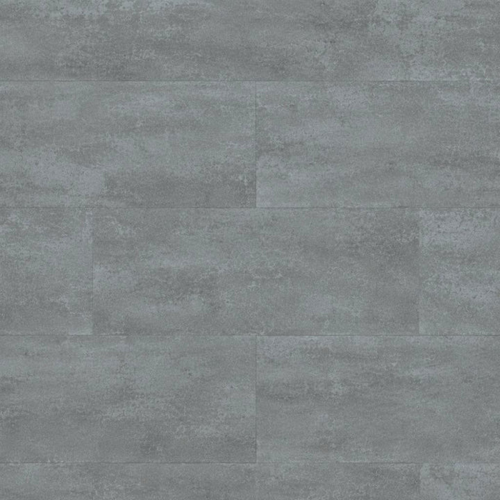 Verlegemuster des Klick Vinylbodens Steinoptik Sichtbeton grau im versetzten Fliesenformat – Reud Bodenarena