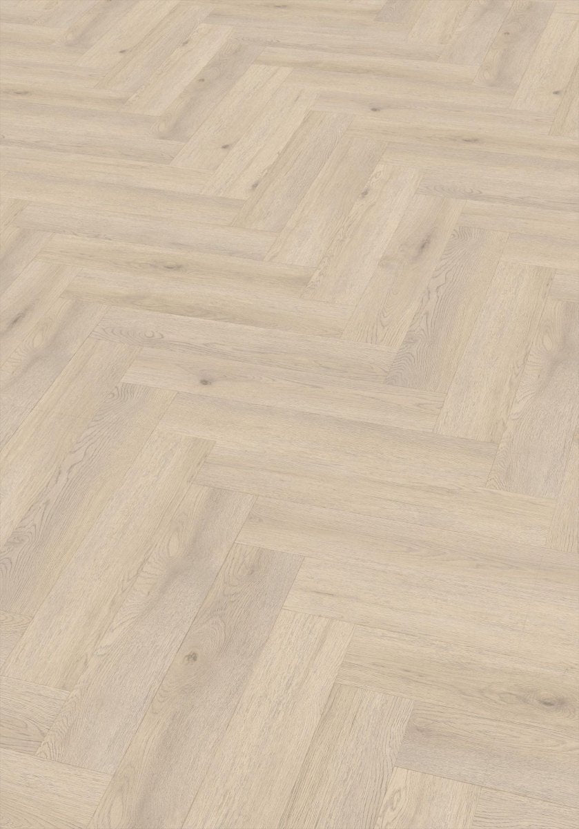 Klick Vinyl Weitenheigen Eiche Fischgrät CHECK One 2490H mit Trittschall - Reud Bodenarena