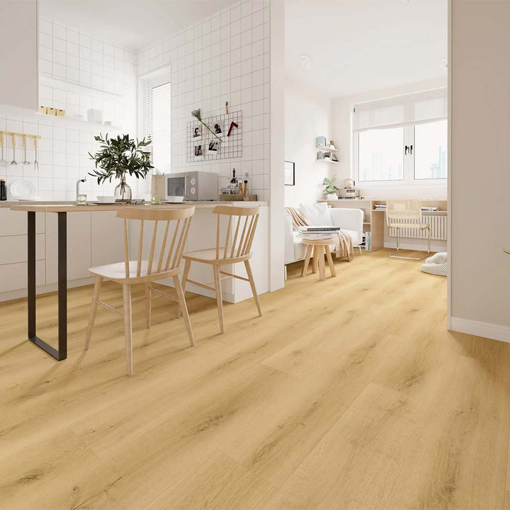 Decoflooring Eiche Bergen mit Trittschalldämmung Vinylboden Klick – Reud Bodenarena