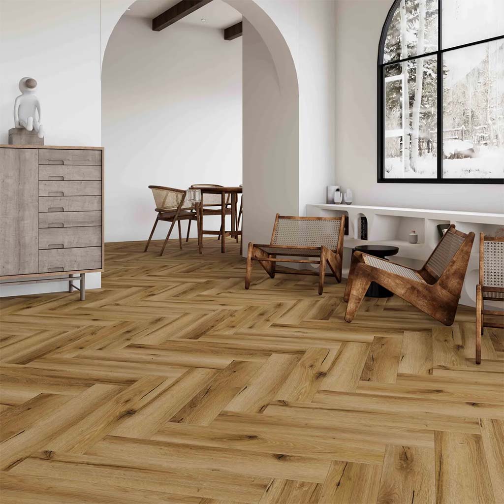 Arendal Herringbone Fischgrät + Trittschall Vinylboden Klick – Reud Bodenarena