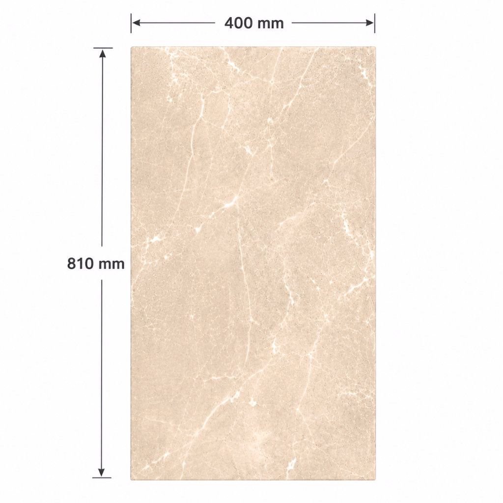 Einzelfliese mit Maßangabe 810 x 400 mm in eleganter Marmoroptik – Reud Bodenarena