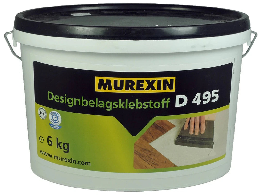 Murexin Designbelagsklebstoff D 495 – professioneller Klebstoff für Vinyl- und Designbeläge in 6kg Eimer