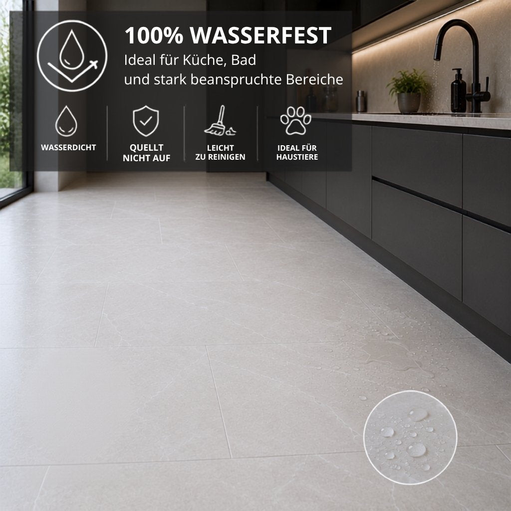 Bern Botticino Vinylboden 100 % wasserfest, ideal für Küche und Bad – Reud Bodenarena