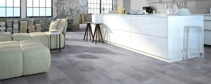 Fliese Zementestrich grau Made in Germany Laminat