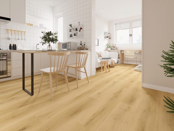 Decoflooring Eiche Bergen Landhausdiele integrierter Trittschalldämmung Vinylboden Klick