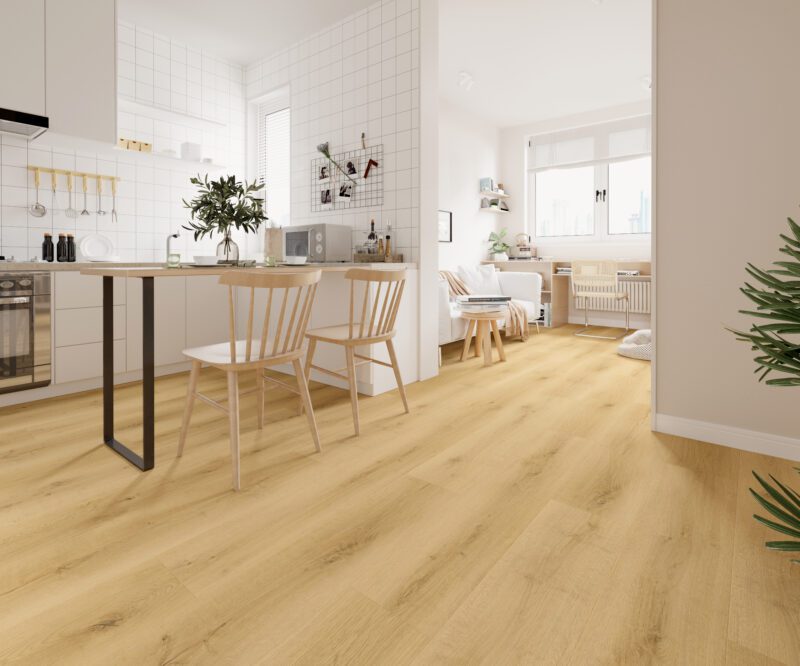 Decoflooring Eiche Bergen Landhausdiele integrierter Trittschalldämmung Vinylboden Klick