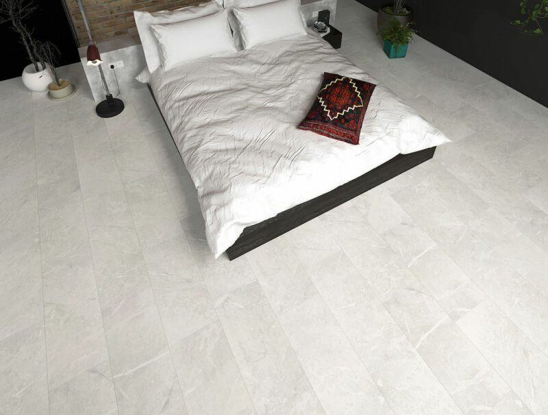 GreenLine Silent XL Stone Fliesenoptik Granit white mit Trittschalldämmung Vinylboden Klick